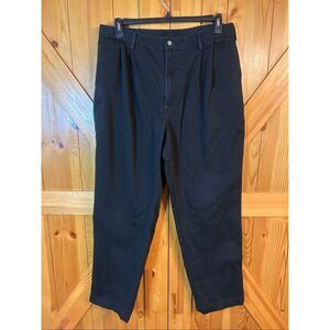 Carhartt Size 38 Pants Black Pockets Pleated Straight Leg (5159)